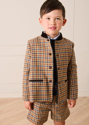 Vincent Check Shorts in Brown (4-10yrs) Shorts from Pepa London US