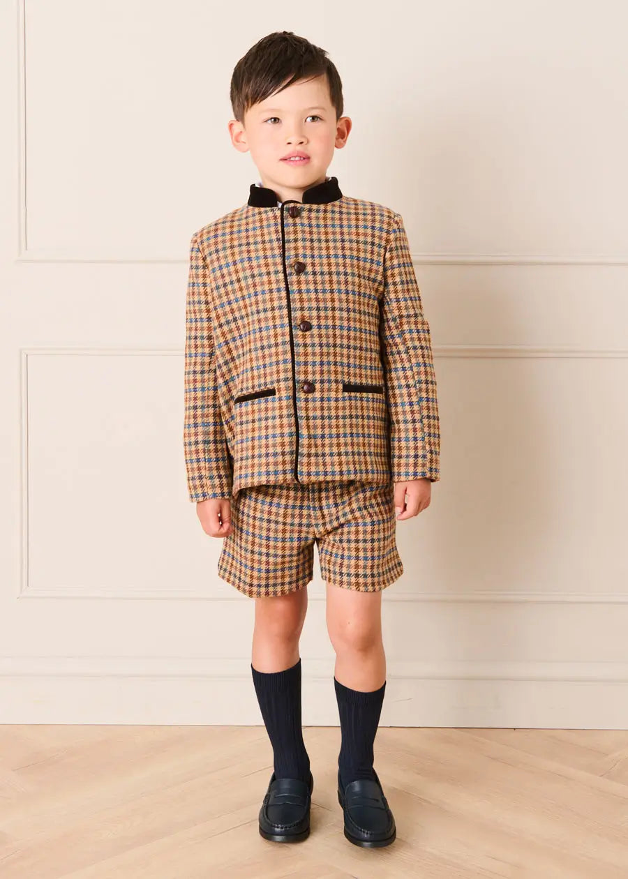 Vincent Check Shorts in Brown (4-10yrs) Shorts from Pepa London US