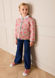 Margret Floral Reversible Quilted Jacket in Pink (4-12yrs) COATS from Pepa London US