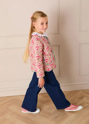Margret Floral Reversible Quilted Jacket in Pink (4-12yrs) COATS from Pepa London US