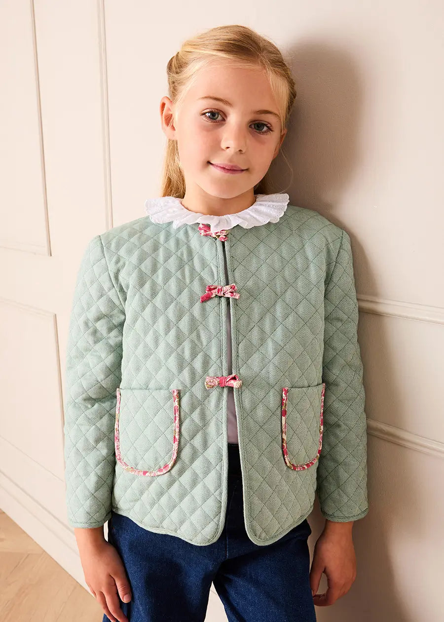 Margret Floral Reversible Quilted Jacket in Pink (4-12yrs) COATS from Pepa London US