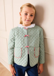 Margret Floral Reversible Quilted Jacket in Pink (4-12yrs) COATS from Pepa London US