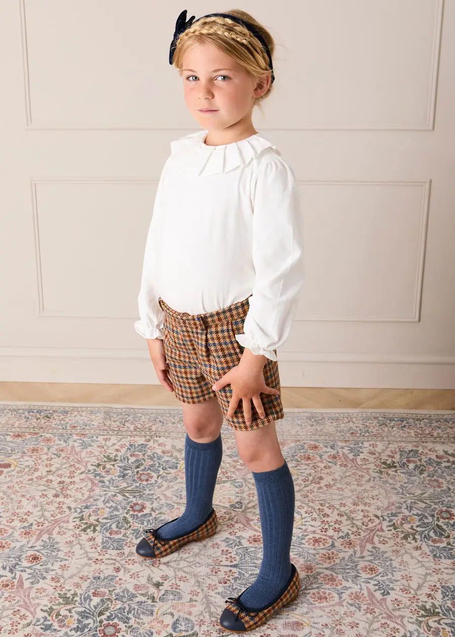 Ruffle Collar Long Sleeve Top In Cream (18mths-10yrs) TOPS & BODYSUITS from Pepa London US