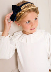 Ruffle Collar Long Sleeve Top In Cream (18mths-10yrs) TOPS & BODYSUITS from Pepa London US