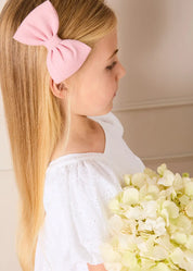 Flower Embroidered Broderie Anglaise Short Sleeve Dress in White (12mths-12yrs) DRESSES from Pepa London US