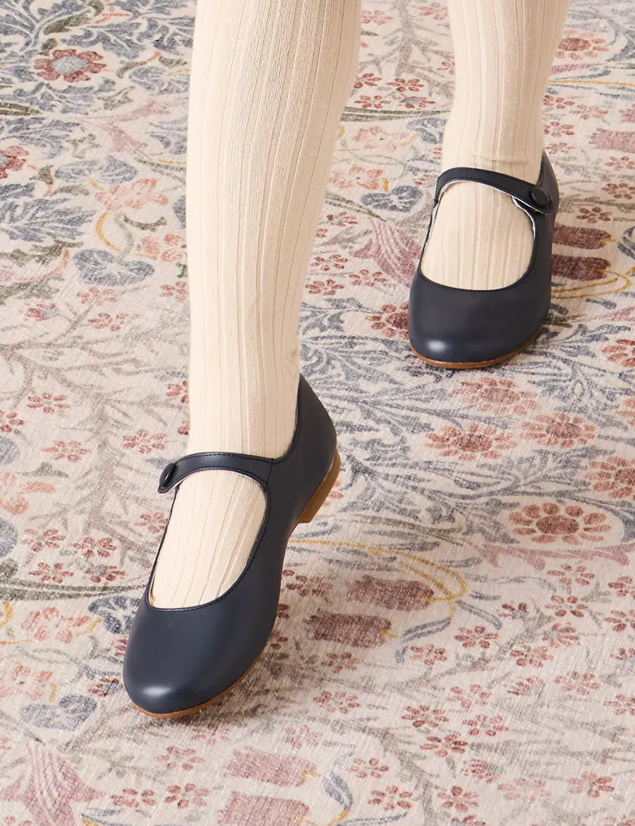 Leather Mary Jane Shoes in Navy (24-37EU) SHOES from Pepa London US