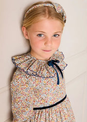 Marianne Floral Medium Bow Hairband in Toffee Made with Liberty Fabric (OS) Hair Accessories from Pepa London US