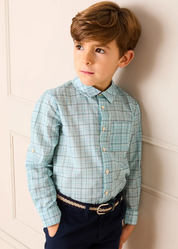 George Check Long Sleeve Shirt in Blue (12mths- 10yrs) SHIRTS from Pepa London US