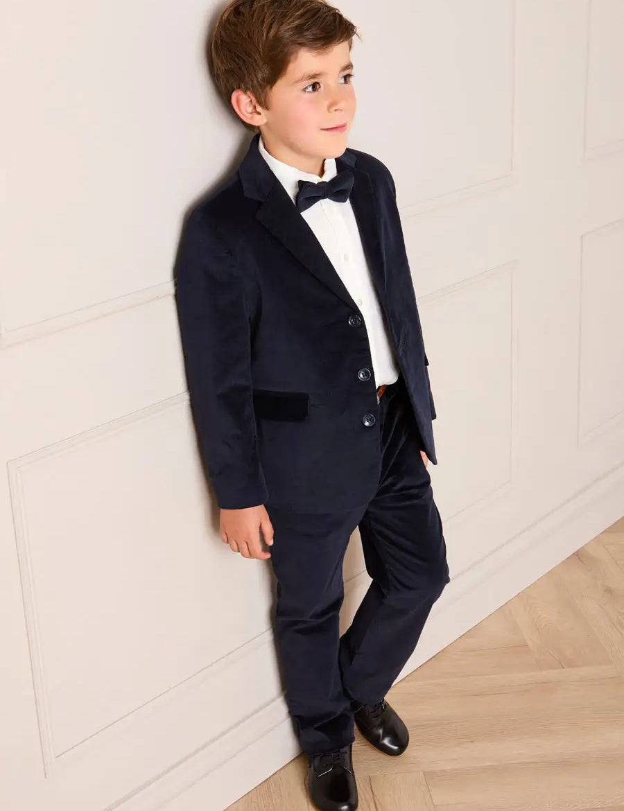 Velvet Pocket Chino Trousers in Navy (4-10yrs) Trousers from Pepa London US