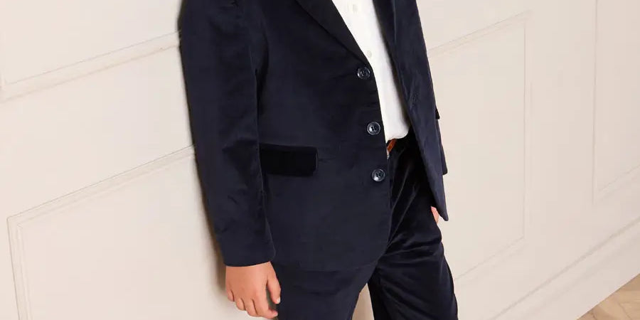 Velvet Pocket Chino Trousers in Navy (4-10yrs) Trousers from Pepa London US