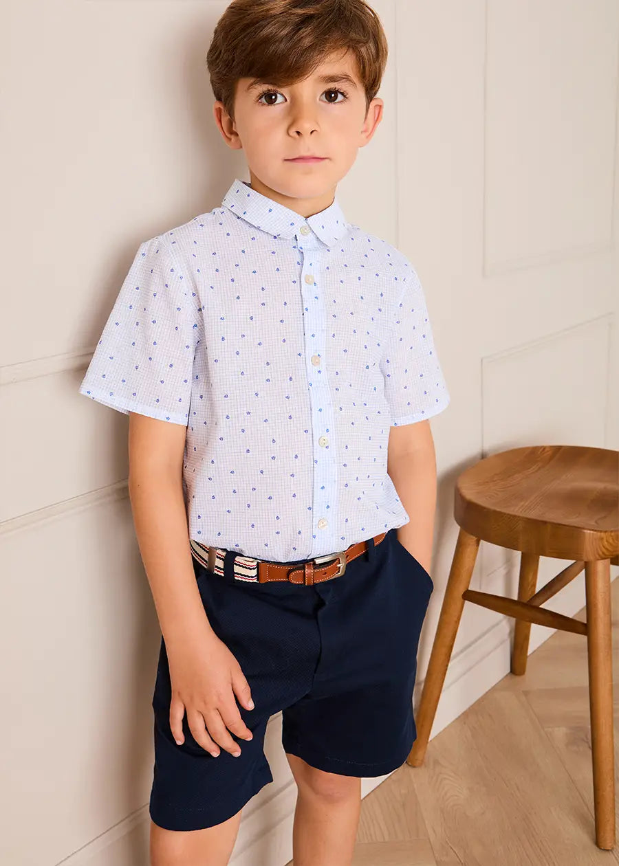 Noah Check Short Sleeve Shirt in Blue (2-10yrs) SHIRTS from Pepa London US