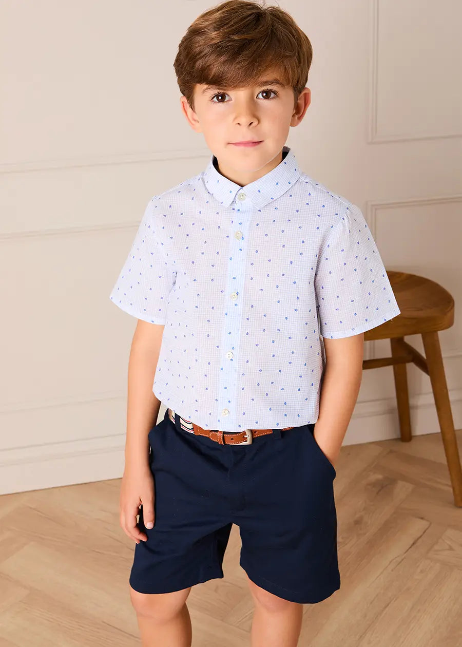 Noah Check Short Sleeve Shirt in Blue (2-10yrs) SHIRTS from Pepa London US