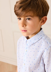 Noah Check Short Sleeve Shirt in Blue (2-10yrs) SHIRTS from Pepa London US