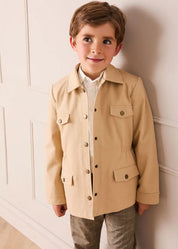 Wilton Check Pocket Detail Trousers in Beige (4-10yrs) Trousers from Pepa London US