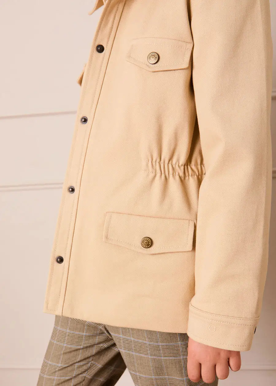Safari Jacket With Pockets in Beige (4-10yrs) Coats from Pepa London US