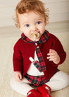 Belgravia Tartan Long Sleeve Bodysuit in Red (1mth-3yrs) Tops & Bodysuits from Pepa London US