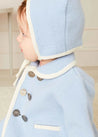 Classic Austrian Contrast Trim Wool Bonnet in Baby Blue (S-L) Knitted Accessories  from Pepa London US