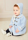 Classic Austrian Contrast Trim Wool Bonnet in Baby Blue (S-L) Knitted Accessories  from Pepa London US