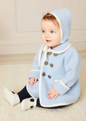 Austrian Double Breasted Wool Baby Coat in Baby Blue (6mths-4yrs) Coats from Pepa London US