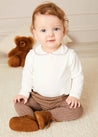 Embroidered Peter Pan Collar Long Sleeve Bodysuit in Burgundy (1mth-3yrs) Tops & Bodysuits  from Pepa London US