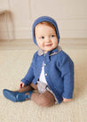 Cable Detail Cardigan In French Blue (6mths-3yrs) KNITWEAR  from Pepa London