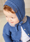 Cable Detail Knitted Bonnet In Blue (S-L) KNITTED ACCESSORIES from Pepa London US