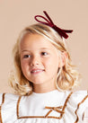 Velvet Hairband with Thin Burgundy Bow Hair Accessories  from Pepa London US