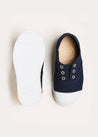 Canvas Plimsolls in Navy (20-34EU) Shoes  from Pepa London US