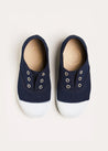 Canvas Plimsolls in Navy (20-35EU) Shoes from Pepa London US