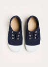 Canvas Plimsolls in Navy (20-34EU) Shoes  from Pepa London US