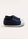 Canvas Plimsolls in Navy (20-34EU) Shoes  from Pepa London US