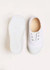 Canvas Plimsolls in White (20-34EU) Shoes  from Pepa London US