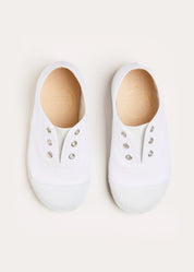Canvas Plimsolls in White (20-34EU) Shoes from Pepa London US