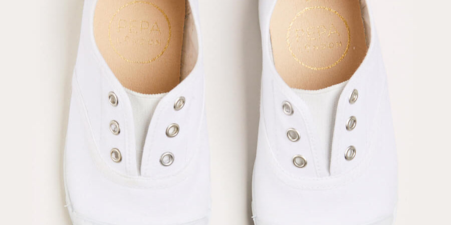 Canvas Plimsolls in White (20-34EU) Shoes from Pepa London US