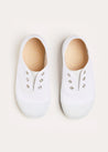 Canvas Plimsolls in White (20-34EU) Shoes  from Pepa London US