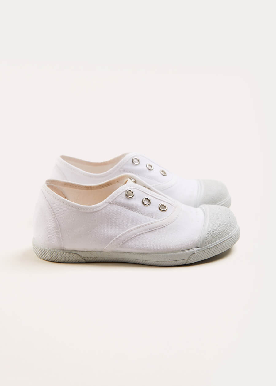 Canvas Plimsolls in White (20-34EU) Shoes from Pepa London US