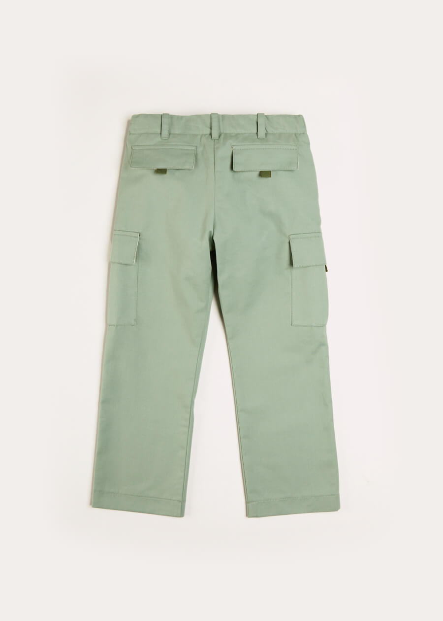 Cargo Pocket Trousers in Green (4-10yrs) Trousers  from Pepa London US