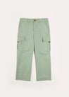 Cargo Pocket Trousers in Green (4-10yrs) Trousers  from Pepa London US