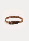 Contrast Leather Braided Belt in Brown (XS-S) Belts from Pepa London US