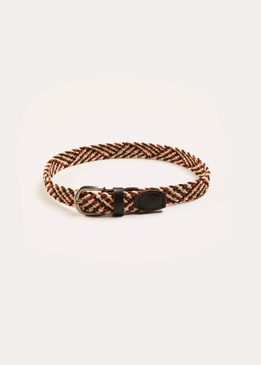 Contrast Leather Braided Belt in Brown (XS-S) BELTS from Pepa London US