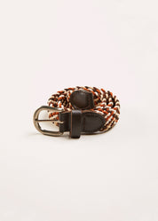 Contrast Leather Braided Belt in Brown (XS-S) BELTS from Pepa London US
