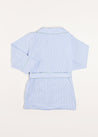 Gingham Contrast Piping Dressing Gown in Blue (2-10yrs) Nightwear  from Pepa London US