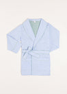 Gingham Contrast Piping Dressing Gown in Blue (2-10yrs) Nightwear  from Pepa London US