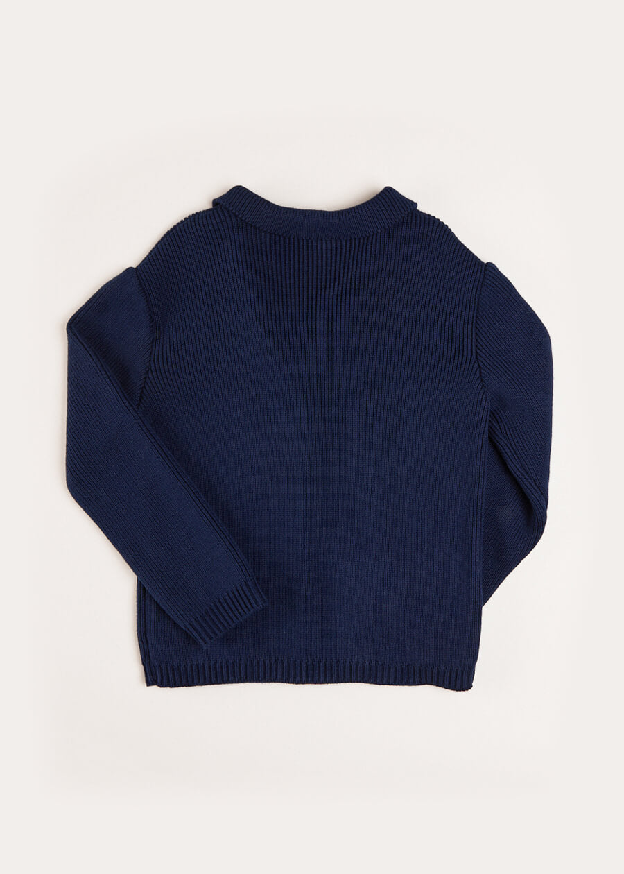 Knitted Cardigan in Navy (4-10yrs) Knitwear  from Pepa London US