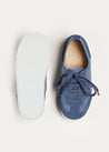Lace Up Plimsoll Sneakers in Navy (24-34EU) Shoes  from Pepa London US