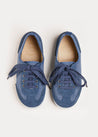 Lace Up Plimsoll Sneakers in Navy (24-34EU) Shoes  from Pepa London US