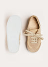 Lace Up Plimsoll Sneakers in Taupe (24-34EU) Shoes  from Pepa London US