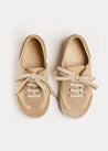 Lace Up Plimsoll Sneakers in Taupe (24-34EU) Shoes  from Pepa London US