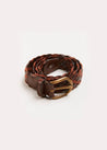 Leather Braided Belt in Brown (XS-S) Belts & Braces  from Pepa London US