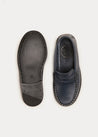 Leather Moccasins In Navy (25-34EU) SHOES  from Pepa London US